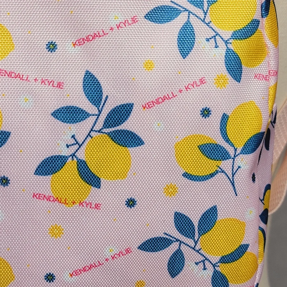 Kendall + Kylie Mini Canvas Backpack  Pink Lemon and Daisy Flowers